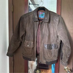 Vintage Street Boys leather bomber jacket size medium